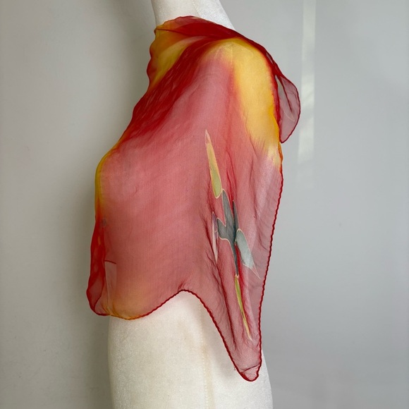 Artisan dyed silk square scarf artsy - Picture 9 of 10